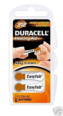 Батерии за слухов апарат Duracell Easy Tab 312