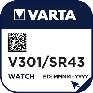 Батерия за часовник 301 - SR43SW - Varta V301