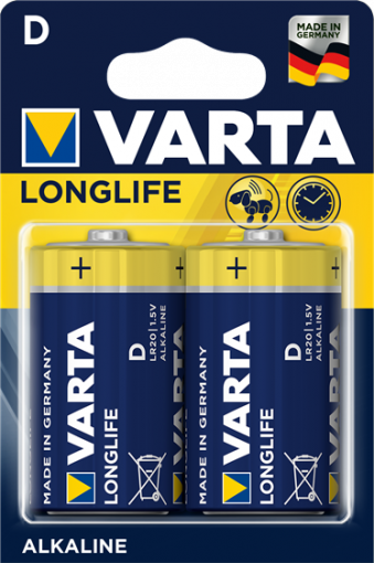 Алкални батерии LR20 Varta Longlife Extra