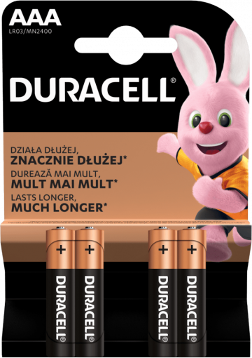 Алкални батерии AAA MN2400 Basic 4B Duracell